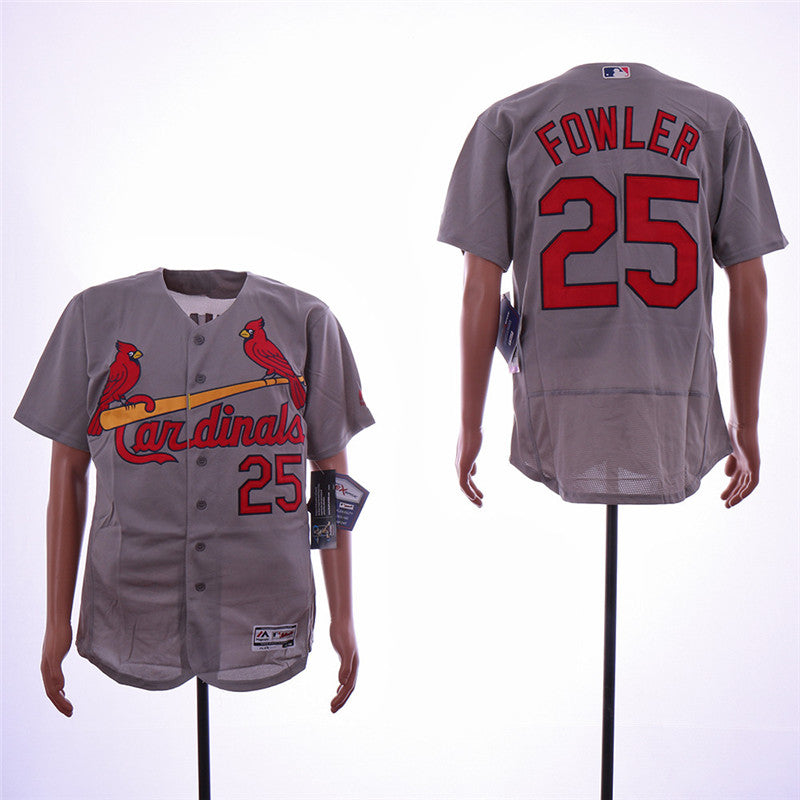 Custom Fan-Made Dexter Dowler St. Louis Cardinals #25 Grey Baseball Jersey
