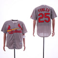 Custom Fan-Made Dexter Fowler St. Louis Cardinals #25 Grey Baseball Jersey