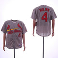 Custom Fan-Made Yadier Molina St. Louis Cardinals #4 Grey Baseball Jersey