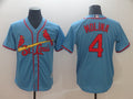 Custom Fan-Made Yadier Molina St. Louis Cardinals #4 Blue Baseball Jersey