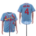 Custom Fan-Made Yadier Molina St. Louis Cardinals #4 Blue Baseball Jersey