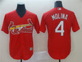 Custom Fan-Made Yadier Molina St. Louis Cardinals #4 Red Baseball Jersey