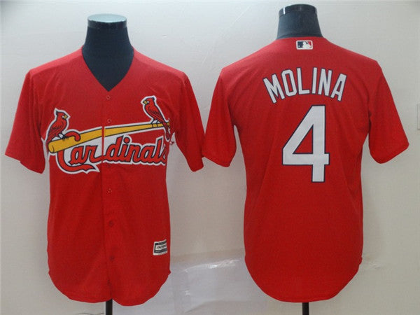 Custom Fan-Made Yadier Molina St. Louis Cardinals #4 Red Baseball Jersey