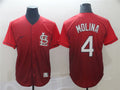 Custom Fan-Made Yadier Molina St. Louis Cardinals #4 Red Baseball Jersey