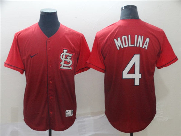 Custom Fan-Made Yadier Molina St. Louis Cardinals #4 Red Baseball Jersey