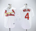 Custom Fan-Made Yadier Molina St. Louis Cardinals #4 White Baseball Jersey
