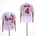 Custom Fan-Made Yadier Molina St. Louis Cardinals #4 White Baseball Jersey
