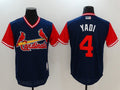 Custom Fan-Made Yadier Molina Yadi St. Louis Cardinals #4 Navy 2017 Baseball Jersey