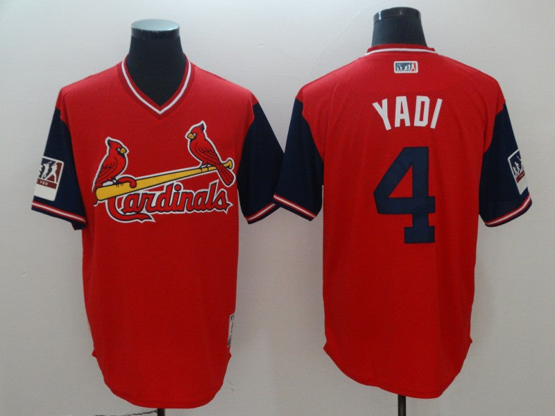Custom Fan-Made Yadier Molina Yadi St. Louis Cardinals #4 Red 2018 Baseball Jersey