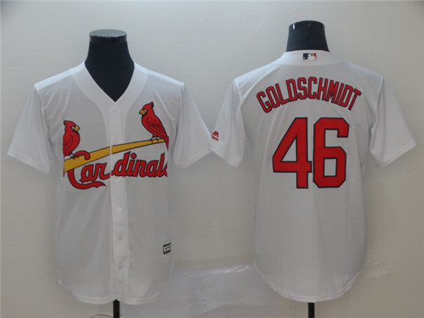 Custom Fan-Made Paul Goldschmidt St. Louis Cardinals #46 White Baseball Jersey