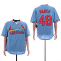 Custom Fan-Made Harrison Bader St. Louis Cardinals #48 Blue Throwback Baseball Jersey