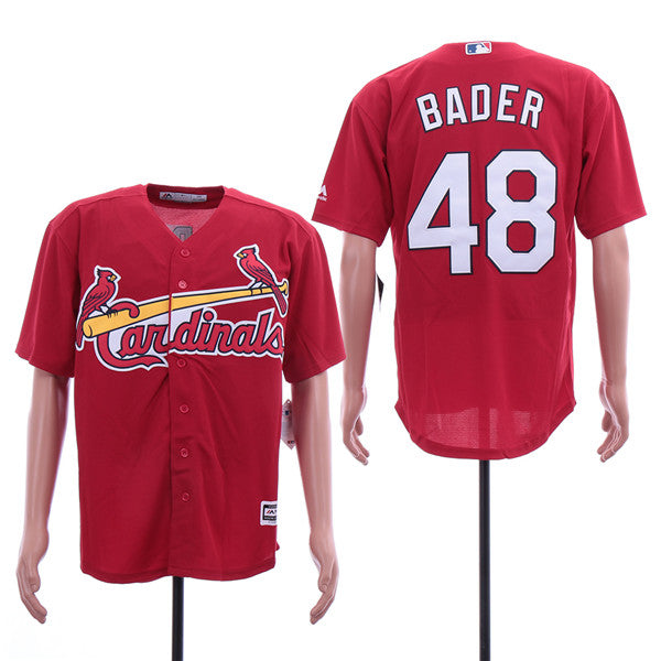 Custom Fan-Made Harrison Bader St. Louis Cardinals #48 Red Baseball Jersey