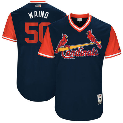 Custom Fan-Made Adam Wainwright Waino St. Louis Cardinals #50 Navy 2017 Baseball Jersey