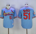 Custom Fan-Made Willie McGee Cooperstown St. Louis Cardinals #51 Blue Throwback Baseball Jersey