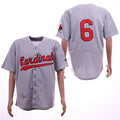Custom Fan-Made Stan Musial St. Louis Cardinals #6 Grey 1956 Baseball Jersey
