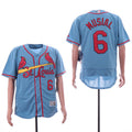 Custom Fan-Made Stan Musial St. Louis Cardinals #6 Blue Baseball Jersey