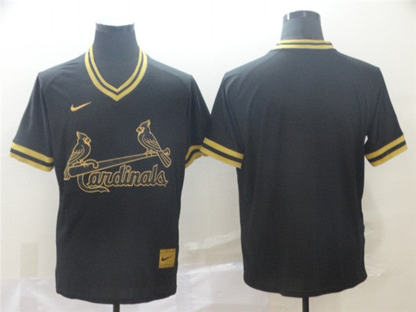 Custom Fan-Made Black St. Louis Cardinals Baseball Jersey St. Louis Cardinals Black Baseball Jersey