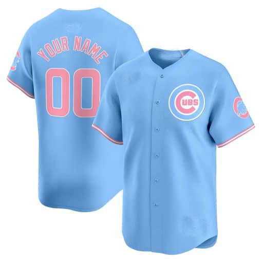 Custom pink baseball jersey front view | GameDay Jerseys