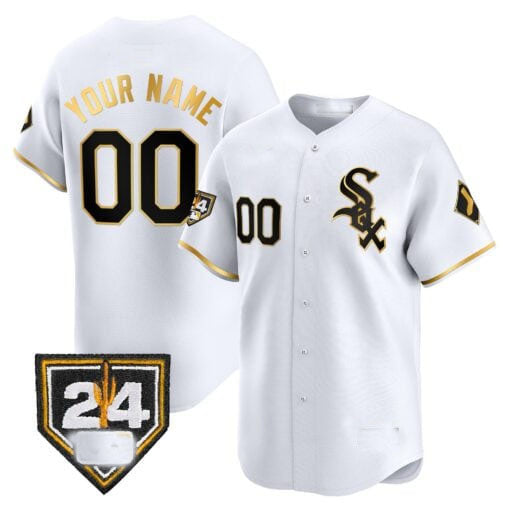 Custom white baseball jersey detail | GameDay Jerseys