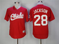 Custom Fan-Made Chicks Bo Jackson Movie Style #28 Red Baseball Jersey