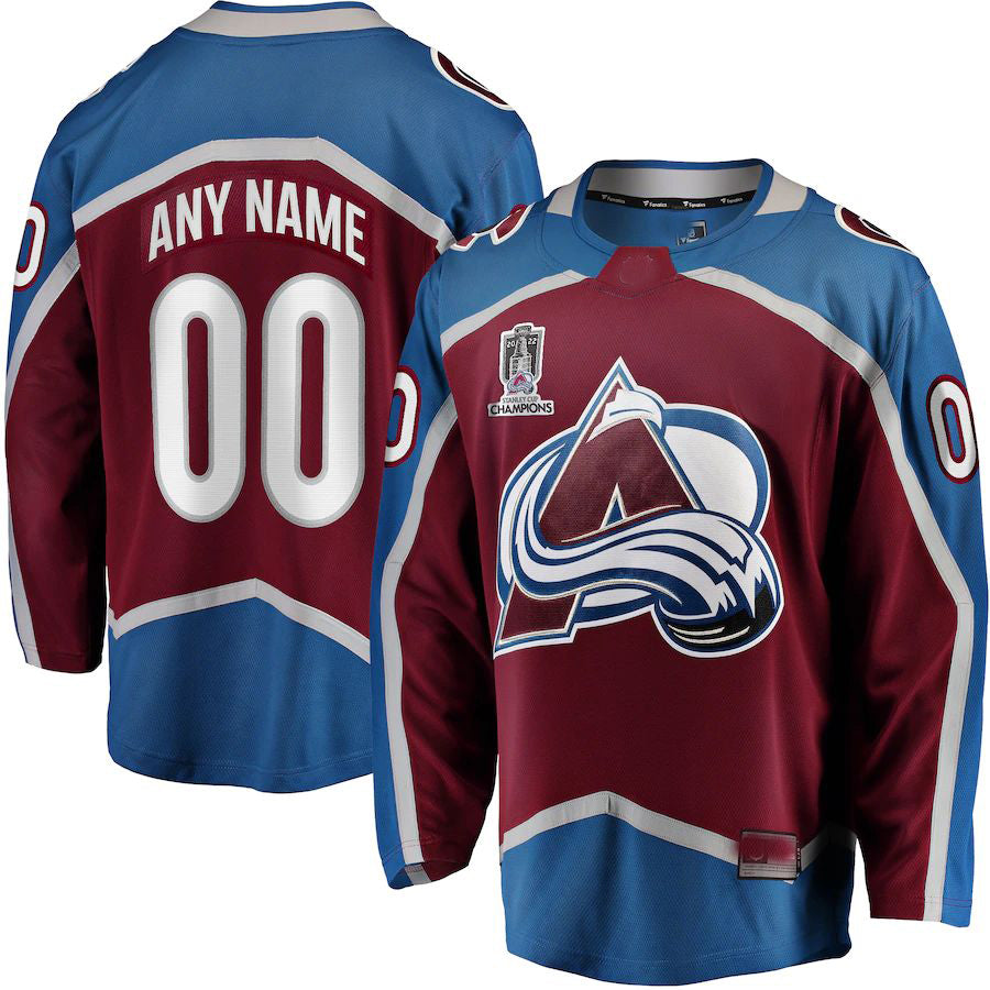 Custom Burgundy 2022 Stanley Cup COL Hockey Shirt Top