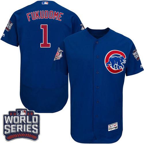 Custom Fan-Made Kosuke Fukudome Bound Chicago Cubs #1 Blue 2016 Baseball Jersey