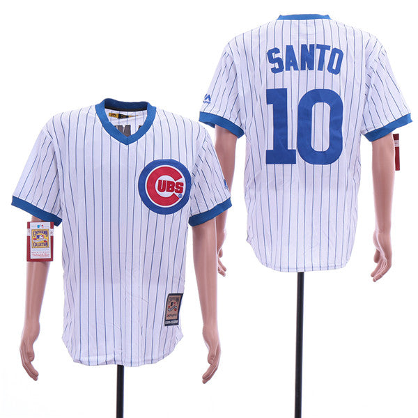 Custom Fan-Made Ron Santo Chicago Cubs #10 White Baseball Jersey