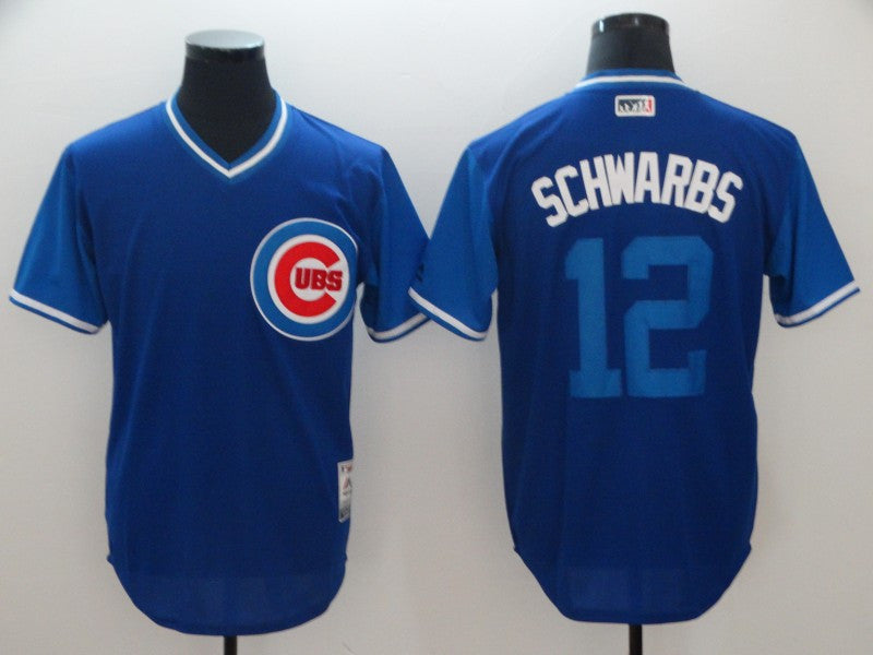 Custom Fan-Made Kyle Schwarber Schwarbs Chicago Cubs #12 2018 Baseball Jersey