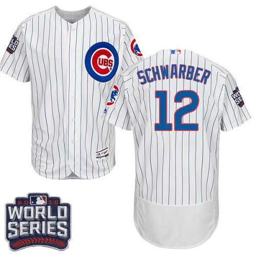 Custom Fan-Made Kyle Schwarber Bound Chicago Cubs #12 White 2016 Baseball Jersey