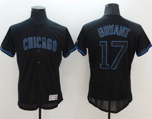 Custom Fan-Made Kris Bryant Chicago Cubs #17 Black Baseball Jersey