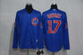 Custom Fan-Made Kris Bryant Long Chicago Cubs #17 Blue Baseball Jersey
