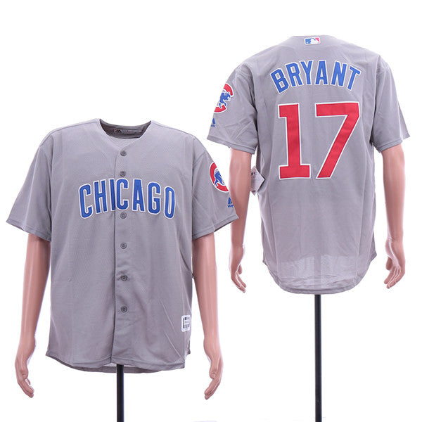 Custom Fan-Made Kris Bryant Chicago Cubs #17 Grey Baseball Jersey