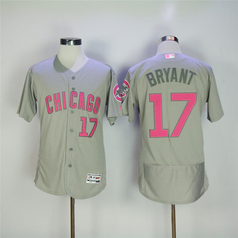 Custom Fan-Made Kris Bryant Chicago Cubs #17 Grey Baseball Jersey