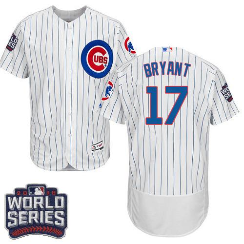 Custom Fan-Made Kris Bryant Bound Chicago Cubs #17 White 2016 Baseball Jersey
