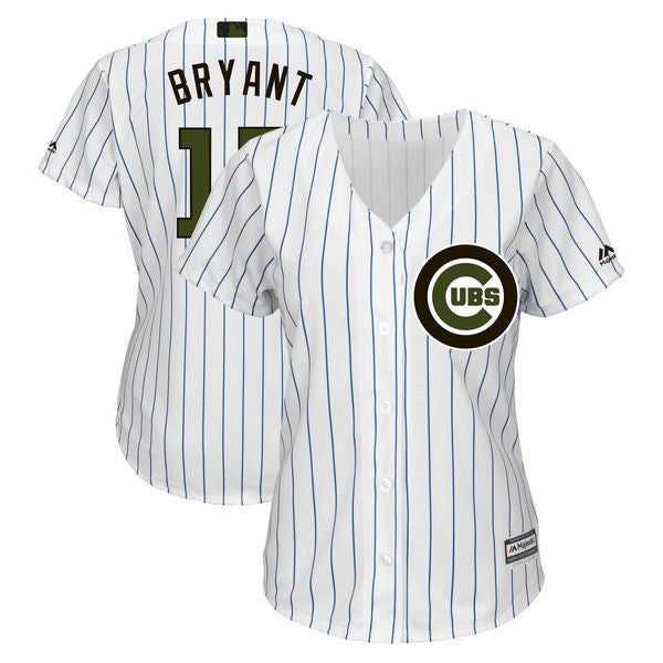 Custom Fan-Made Kris Bryant Women Chicago Cubs #17 White 2018 Baseball Jersey