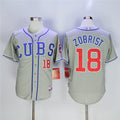 Custom Fan-Made Ben Zobrist Chicago Cubs #18 Grey Baseball Jersey