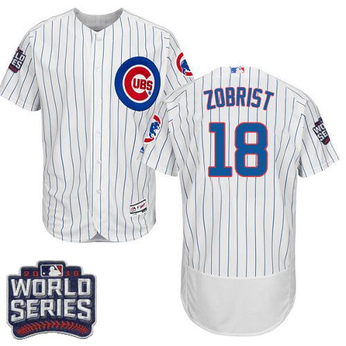 Custom Fan-Made Ben Zobrist Bound Chicago Cubs #18 White 2016 Baseball Jersey