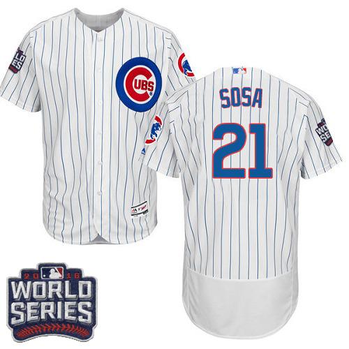 Custom Fan-Made Sammy Sosa Bound Chicago Cubs #21 White 2016 Baseball Jersey