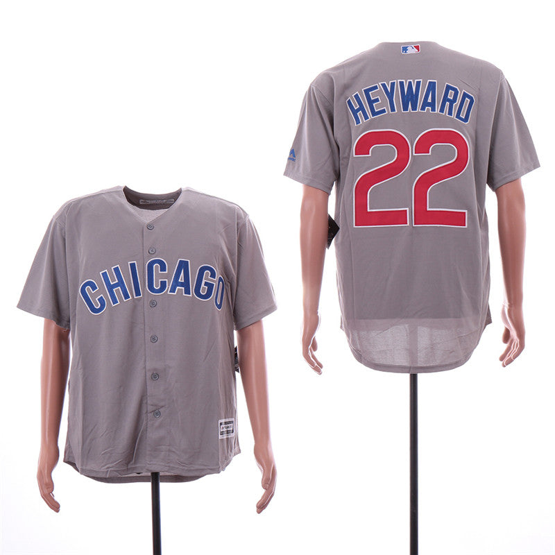 Custom Fan-Made Jason Heyward Chicago Cubs #22 Grey Baseball Jersey