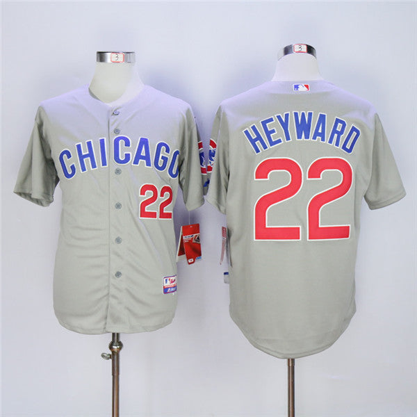 Custom Fan-Made Jason Heyward Chicago Cubs #22 Grey Baseball Jersey