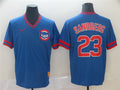 Custom Fan-Made Ryne Sandberg Chicago Cubs #23 Blue Throwback Baseball Jersey