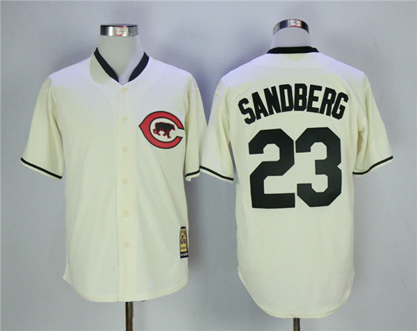Custom Fan-Made Ryne Sandberg Chicago Cubs #23 Throwback Baseball Jersey