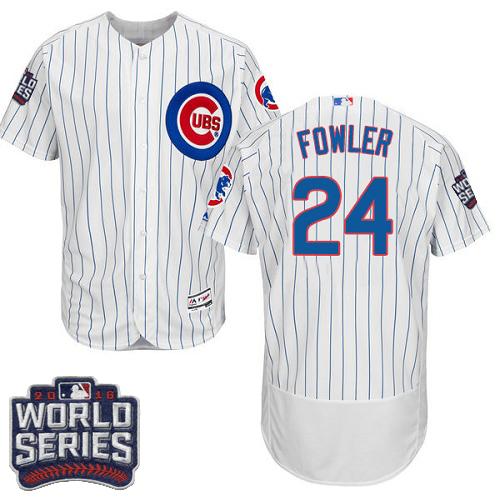 Custom Fan-Made Dexter Fowler Bound Chicago Cubs #24 White 2016 Baseball Jersey