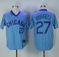 Custom Fan-Made Addison Russell Blue Cooperstown Chicago Cubs #27 Blue Throwback Baseball Jersey
