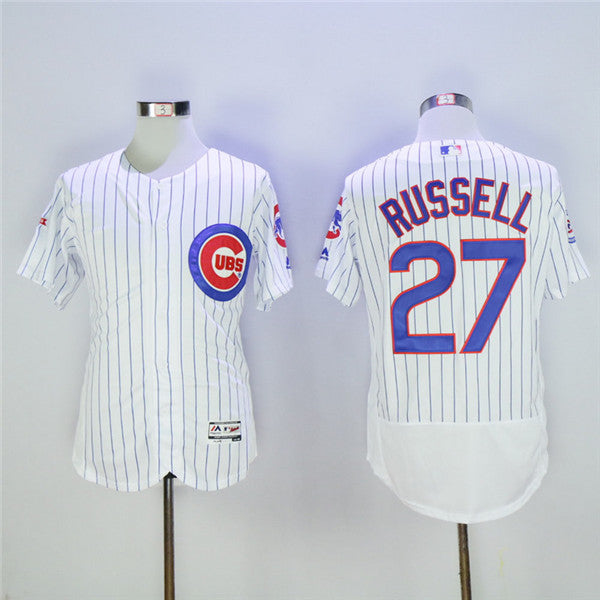 Custom Fan-Made Addison Russell Chicago Cubs #27 White Baseball Jersey