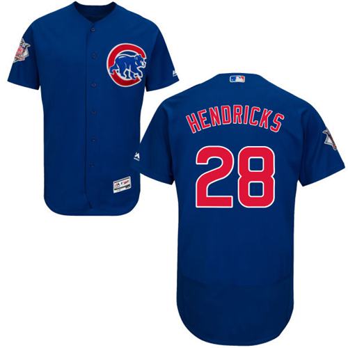 Custom Fan-Made Kyle Hendricks Chicago Cubs #28 Blue Baseball Jersey