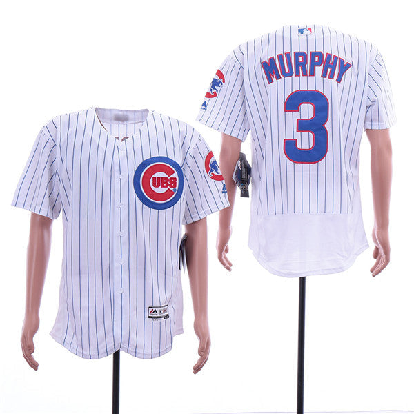 Custom Fan-Made Daniel Murphy Chicago Cubs #3 White Baseball Jersey