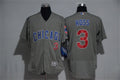 Custom Fan-Made David Ross Chicago Cubs #3 Grey Baseball Jersey