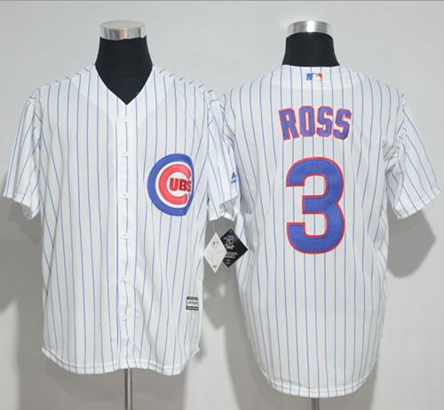 Custom Fan-Made David Ross Blue Chicago Cubs #3 Blue Baseball Jersey