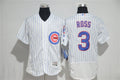 Custom Fan-Made David Ross Bound Chicago Cubs #3 White Baseball Jersey